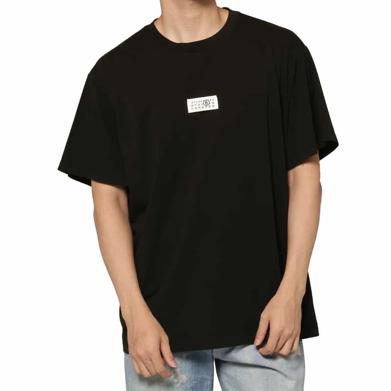 MM6 MAISON MARGIELA MM6 MAISON MARGIELA＜エムエム6 メゾン マルジェラ＞ ロゴパッチ付きTシャツ BLACK