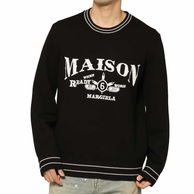 MM6 MAISON MARGIELA＜エムエム6 メゾン マルジェラ＞ ロゴ入りクルーネックニットプルオーバー