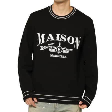 MM6 MAISON MARGIELA＜エムエム6 メゾン マルジェラ＞ ロゴ入りクルーネックニットプルオーバー