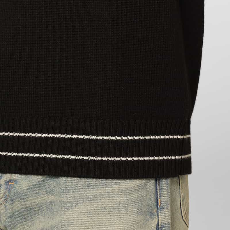 MM6 MAISON MARGIELA MM6 MAISON MARGIELA＜エムエム6 メゾン マルジェラ＞ ロゴ入りクルーネックニットプルオーバー BLACK