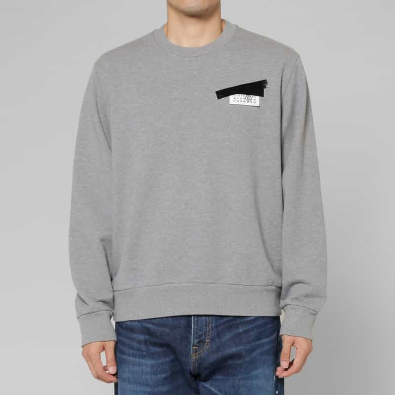 MM6 MAISON MARGIELA MM6 MAISON MARGIELA＜エムエム6 メゾン マルジェラ＞ ロゴパッチ スウェットプルオーバー GRAY