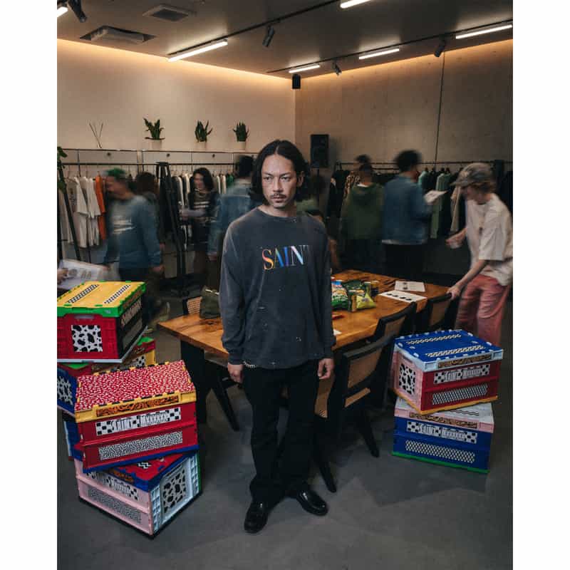 SAINT MXXXXXX＜セント マイケル＞ ヴィンテージ加工ロングスリーブTシャツ