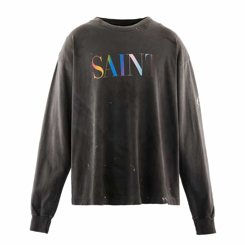 SAINT MXXXXXX SAINT MXXXXXX＜セント マイケル＞ ヴィンテージ加工ロングスリーブTシャツ BLACK