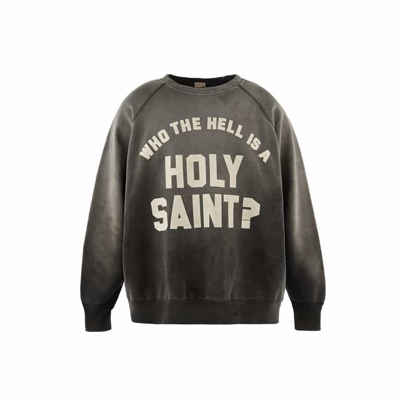 SAINT MXXXXXX SAINT MXXXXXX＜セント マイケル＞ ヴィンテージ加工スウェットプルオーバー BLACK