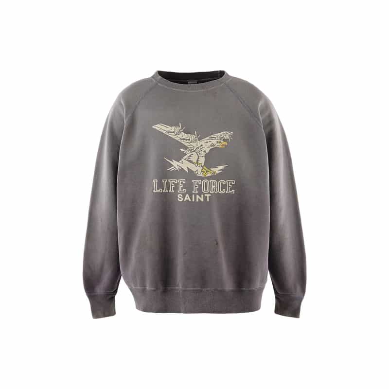 SAINT MXXXXXX SAINT MXXXXXX＜セント マイケル＞ ヴィンテージ加工スウェットプルオーバー NAVY