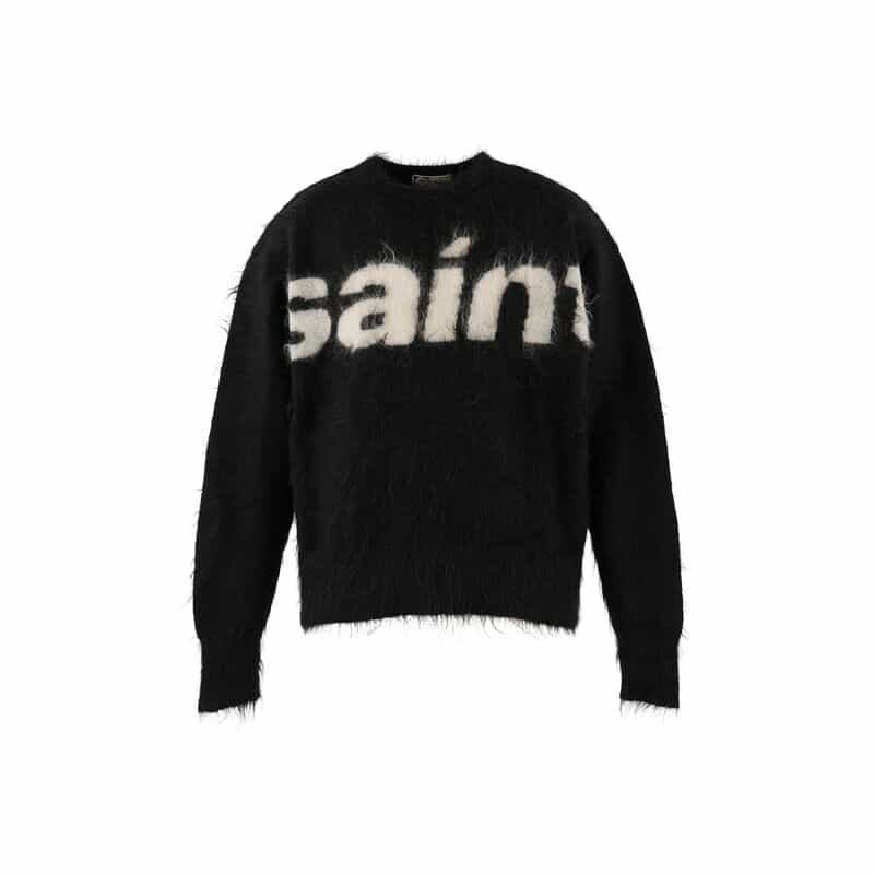 SAINT MXXXXXX SAINT MXXXXXX＜セント マイケル＞ クルーネックニットプルオーバー BLACK