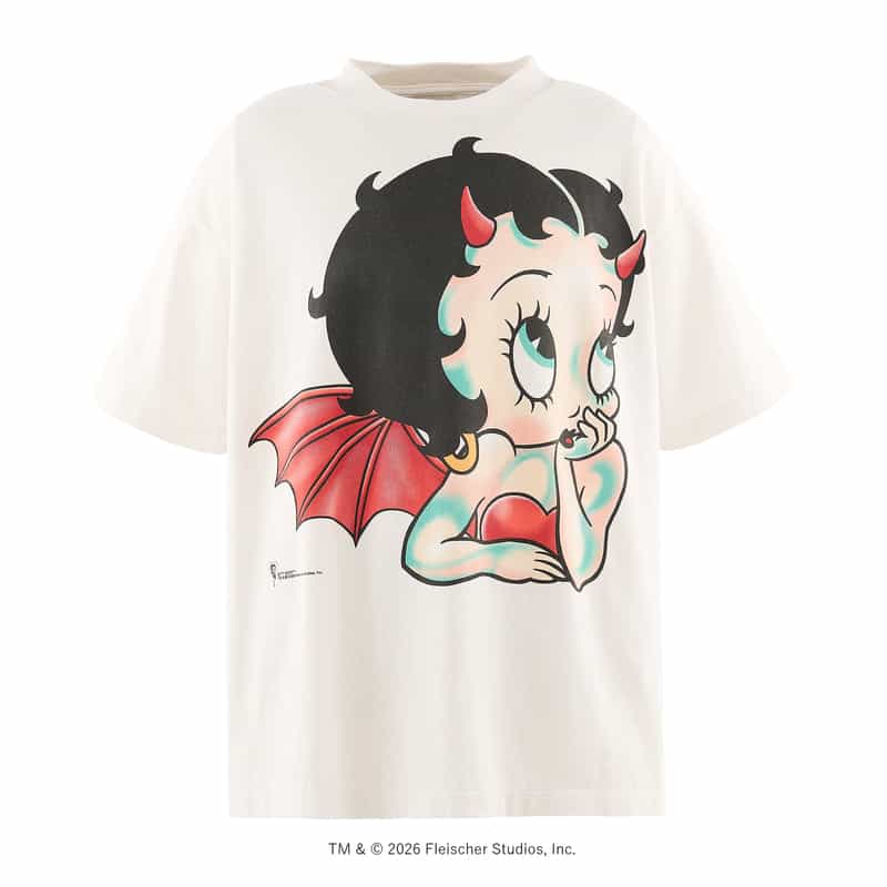 SAINT MXXXXXX SAINT MXXXXXX＜セント マイケル＞ ＜ベティブープ＞ ヴィンテージ加工Tシャツ WHITE
