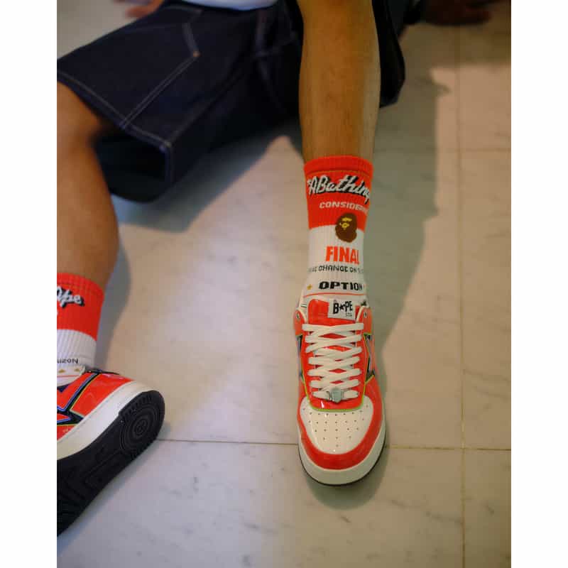 SAINT MXXXXXX SAINT MXXXXXX＜セント マイケル＞ ＜A BATHING APE（R）＞ リブソックス WHITE