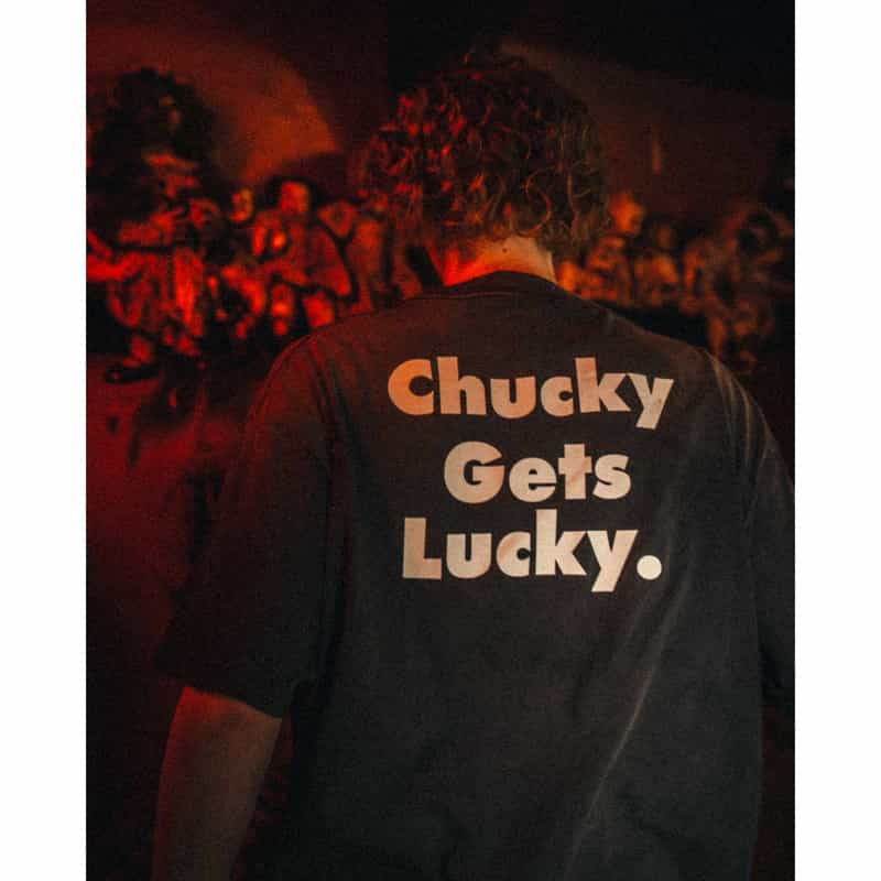 SAINT MXXXXXX SAINT MXXXXXX＜セント マイケル＞ ＜チャッキー＞ ヴィンテージ加工グラフィックTシャツ BLACK