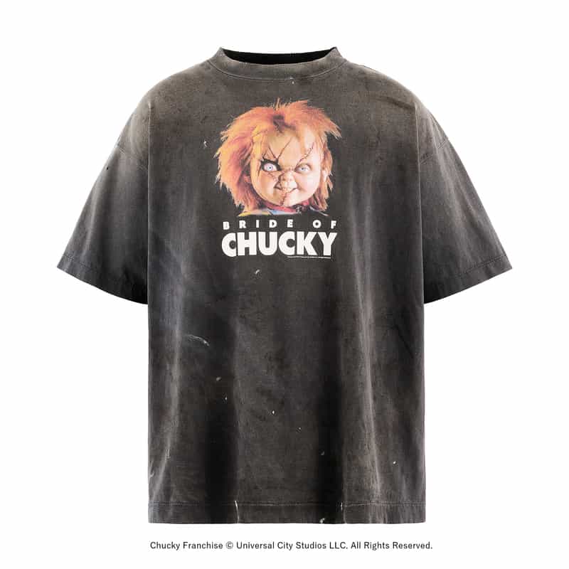 SAINT MXXXXXX SAINT MXXXXXX＜セント マイケル＞ ＜チャッキー＞ ヴィンテージ加工グラフィックTシャツ BLACK