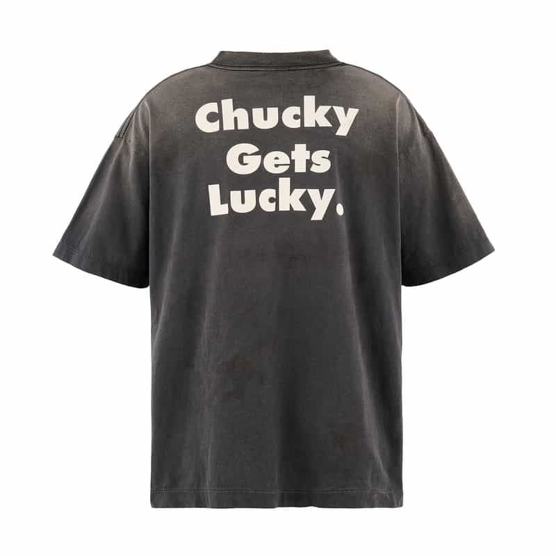 SAINT MXXXXXX SAINT MXXXXXX＜セント マイケル＞ ＜チャッキー＞ ヴィンテージ加工グラフィックTシャツ BLACK