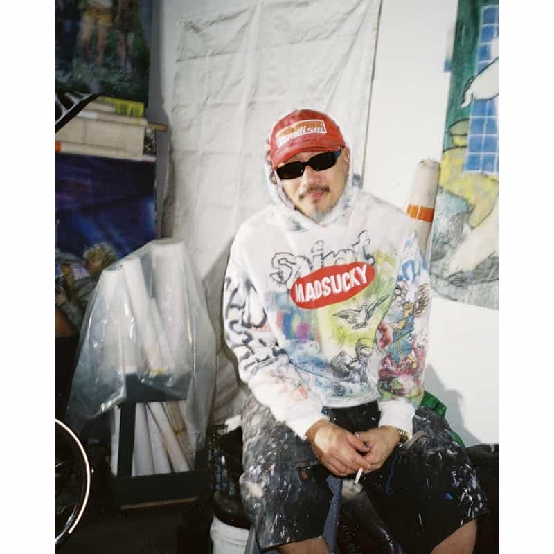 SAINT MXXXXXX SAINT MXXXXXX＜セント マイケル＞ ヴィンテージ加工スウェットフーディ WHITE