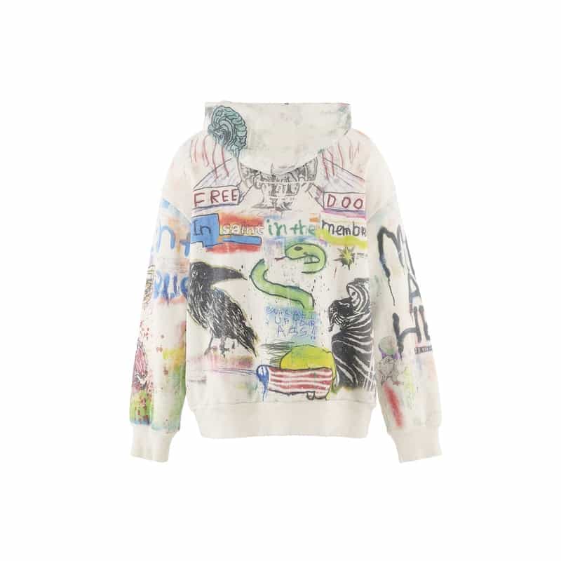 SAINT MXXXXXX SAINT MXXXXXX＜セント マイケル＞ ヴィンテージ加工スウェットフーディ WHITE