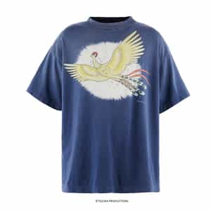SAINT MXXXXXX＜セント マイケル＞ ヴィンテージ加工グラフィックTシャツ “火の鳥"