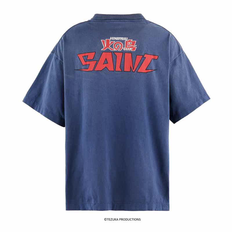 SAINT MXXXXXX SAINT MXXXXXX＜セント マイケル＞ ヴィンテージ加工グラフィックTシャツ “火の鳥" NAVY