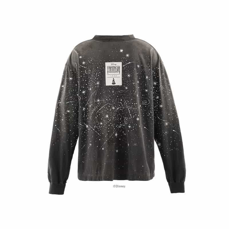 SAINT MXXXXXX SAINT MXXXXXX＜セント マイケル＞ ヴィンテージ加工ロングスリーブTシャツ“ファンタジア" BLACK
