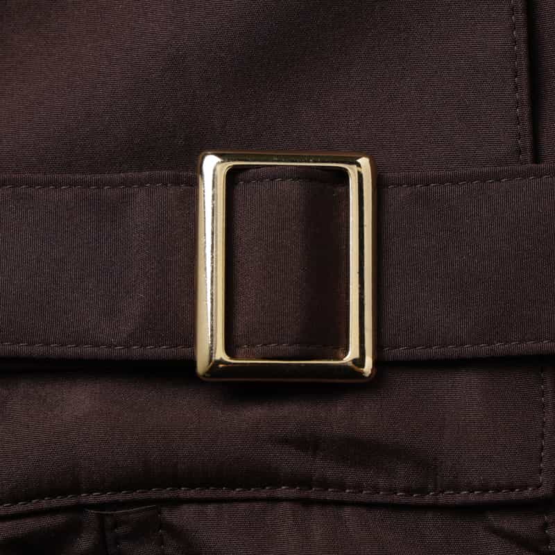 BARNEYS NEW YORK タフタ素材 ベルトデザイン ジップアップブルゾン BROWN