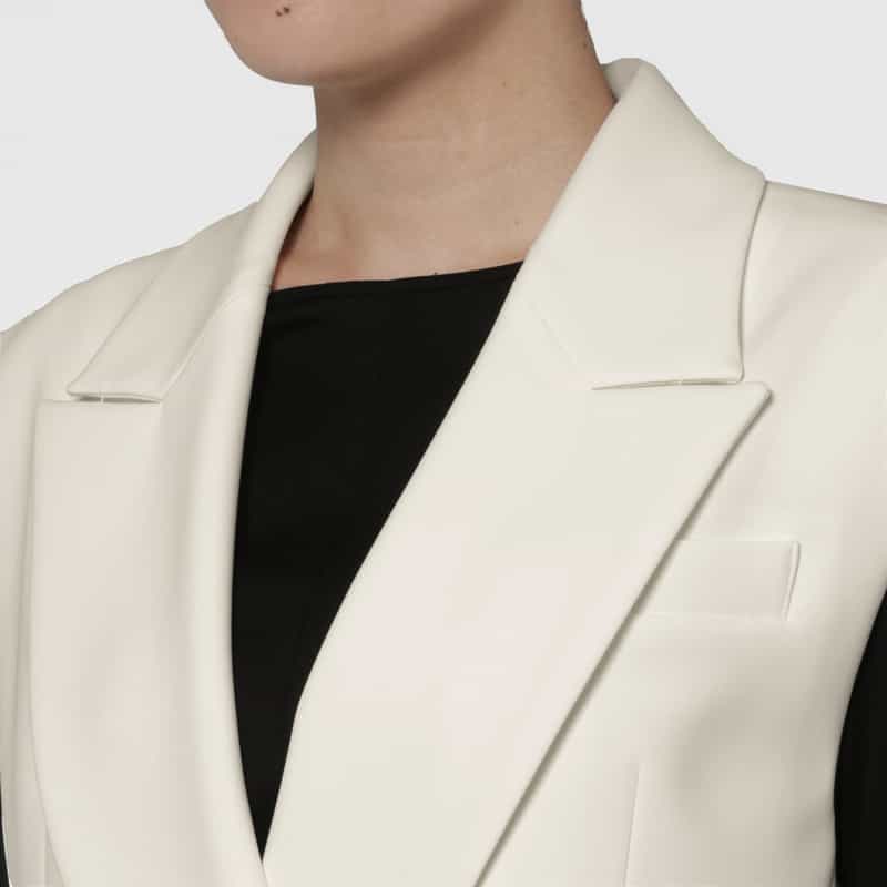 BARNEYS NEW YORK ダブルクロスストレッチ ダブルブレストジレ WHITE