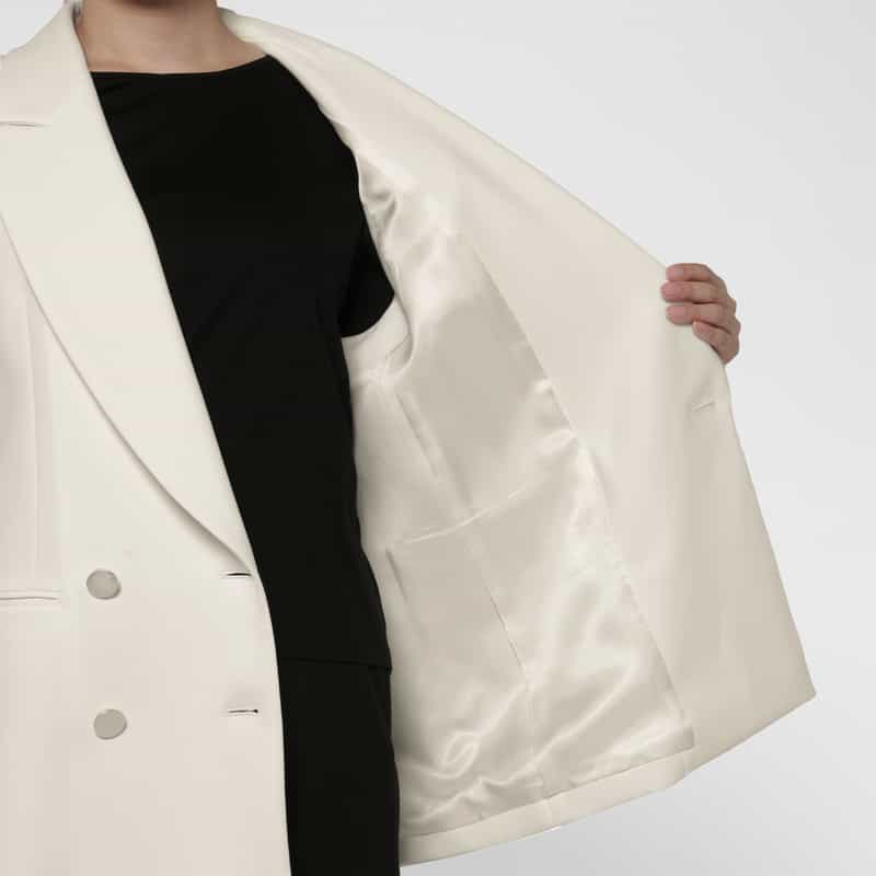 BARNEYS NEW YORK ダブルクロスストレッチ ダブルブレストジレ WHITE