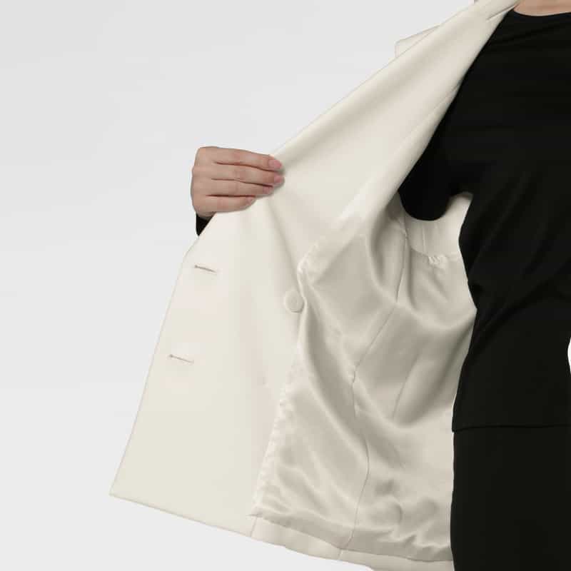 BARNEYS NEW YORK ダブルクロスストレッチ ダブルブレストジレ WHITE