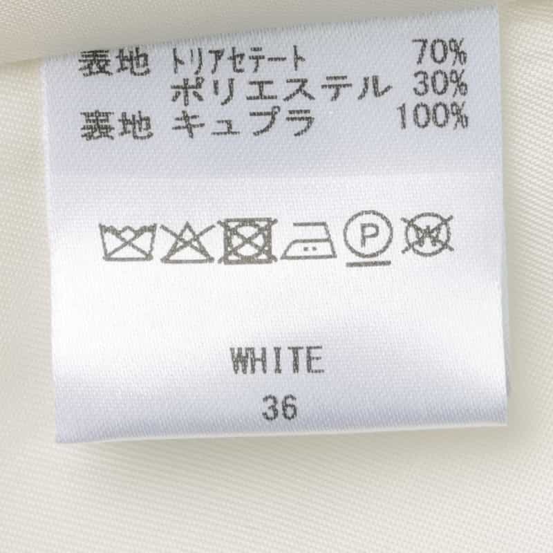 BARNEYS NEW YORK セットアップ ウォッシャブル ストレッチノーカラージャケット WHITE