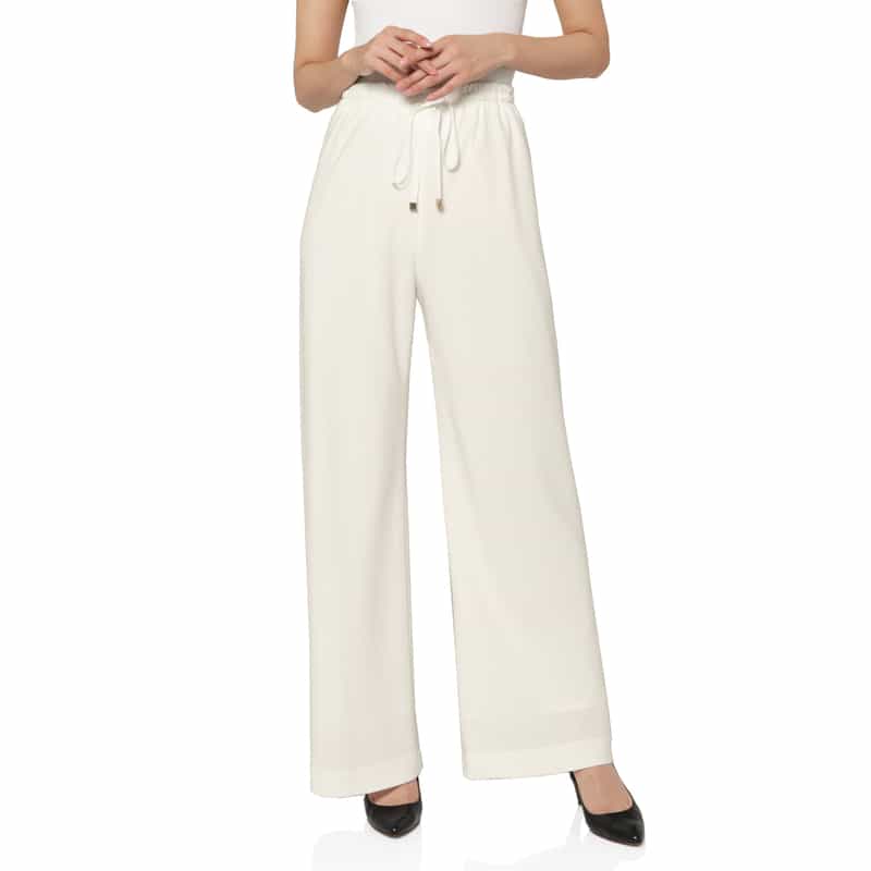 BARNEYS NEW YORK セットアップ ウォッシャブル ドローストリングワイドパンツ WHITE