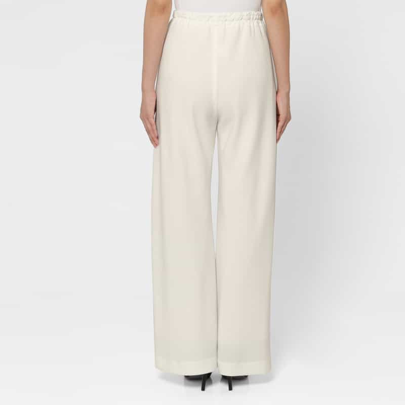 BARNEYS NEW YORK セットアップ ウォッシャブル ドローストリングワイドパンツ WHITE