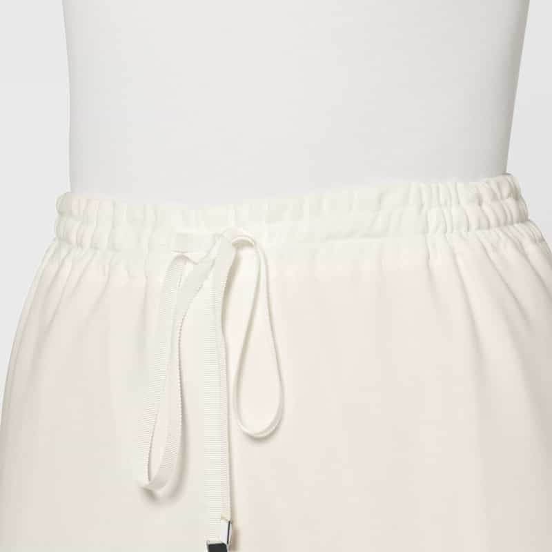 BARNEYS NEW YORK セットアップ ウォッシャブル ドローストリングワイドパンツ WHITE