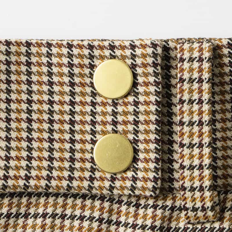 BARNEYS NEW YORK 千鳥格子柄 Aラインサファリスカート BROWN