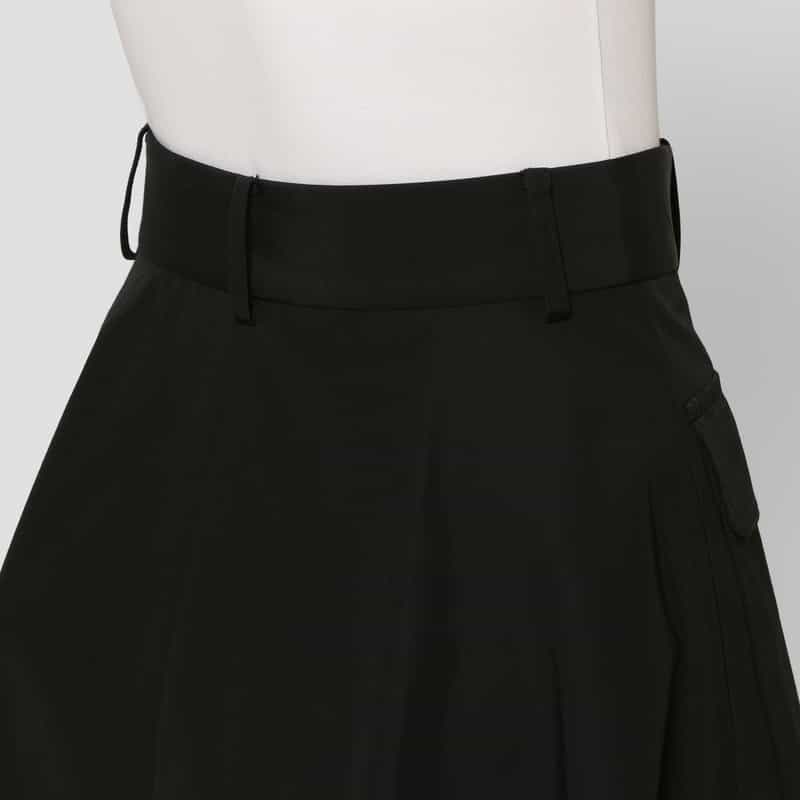 BARNEYS NEW YORK コットンナイロン素材Aラインサファリスカート BLACK