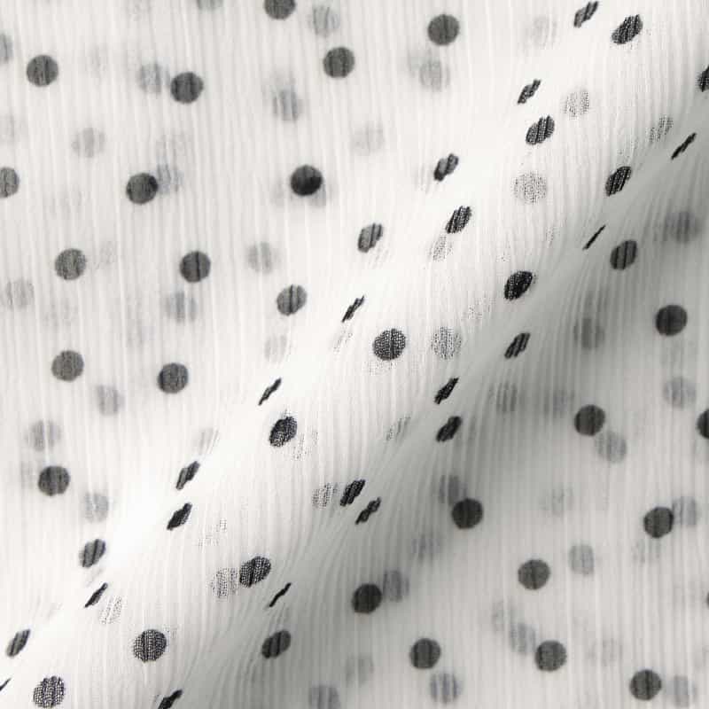 BARNEYS NEW YORK シアー素材ドット柄ボウタイ付きケープブラウス WHITE