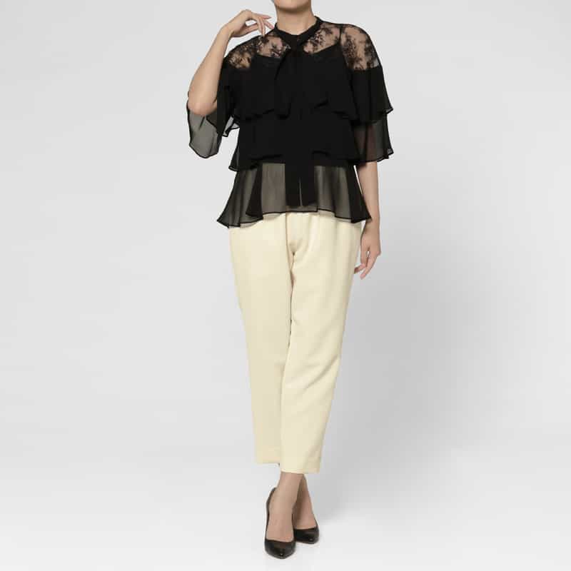 BARNEYS NEW YORK セットアップ ジャージーライクテーパードパンツ OFF WHITE