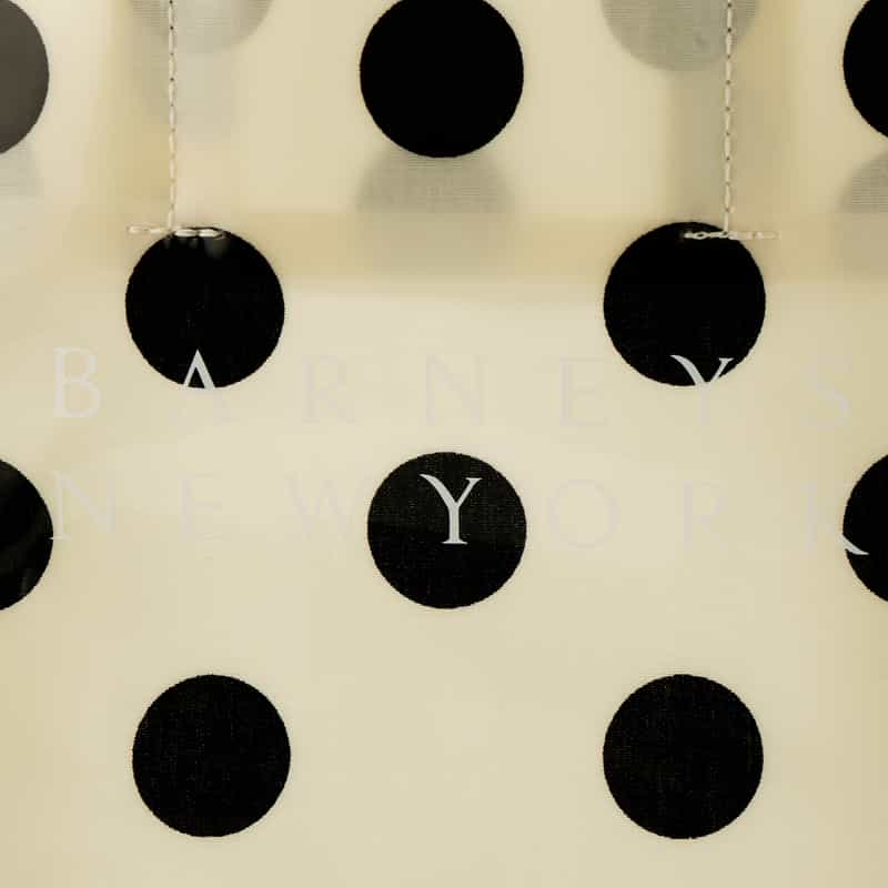 BARNEYS NEW YORK ロゴ入りPVCトートバッグ／ドット柄（M） WHITE
