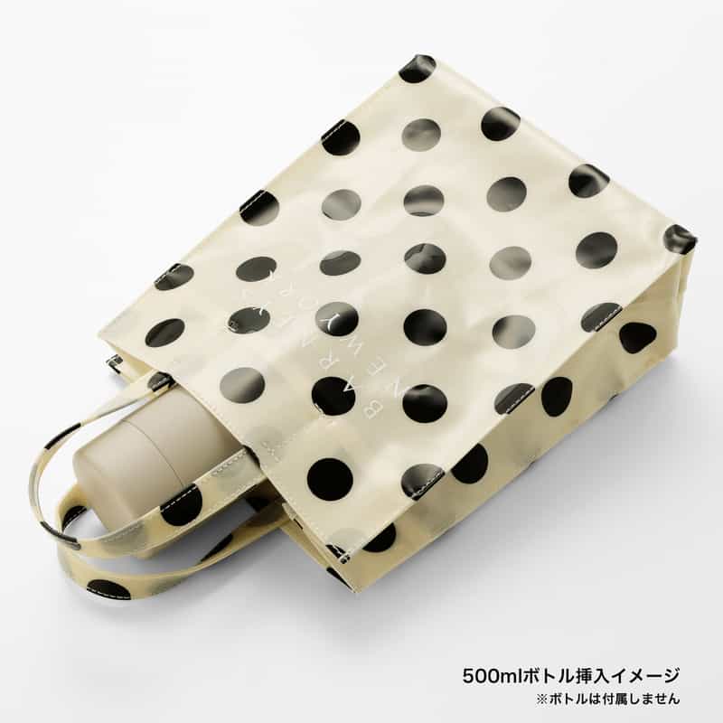 BARNEYS NEW YORK ロゴ入りPVCトートバッグ／ドット柄（M） WHITE