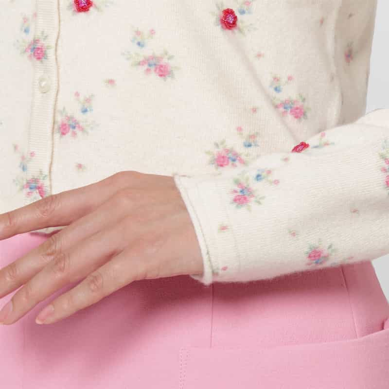 ATELIER EDITION ATELIER EDITION ＜アトリエ エディション ＞ ビーズ刺繍フローラルプリント ニットカーディガン IVORY