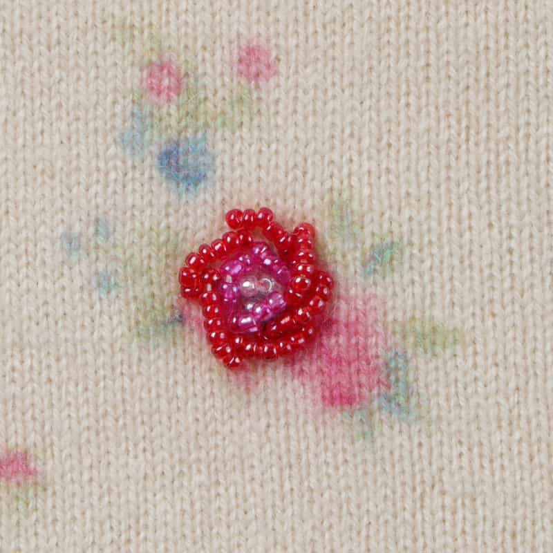 ATELIER EDITION ATELIER EDITION ＜アトリエ エディション ＞ ビーズ刺繍フローラルプリント ニットカーディガン IVORY