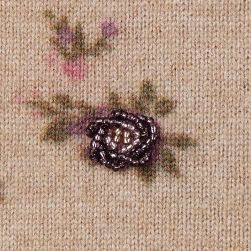 ATELIER EDITION ATELIER EDITION ＜アトリエ エディション ＞ ビーズ刺繍フローラルプリント ニットカーディガン BEIGE