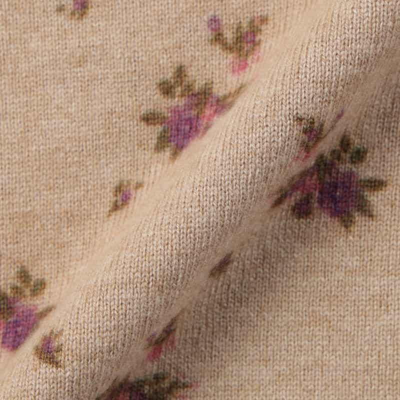 ATELIER EDITION ATELIER EDITION ＜アトリエ エディション ＞ ビーズ刺繍フローラルプリント ニットカーディガン BEIGE