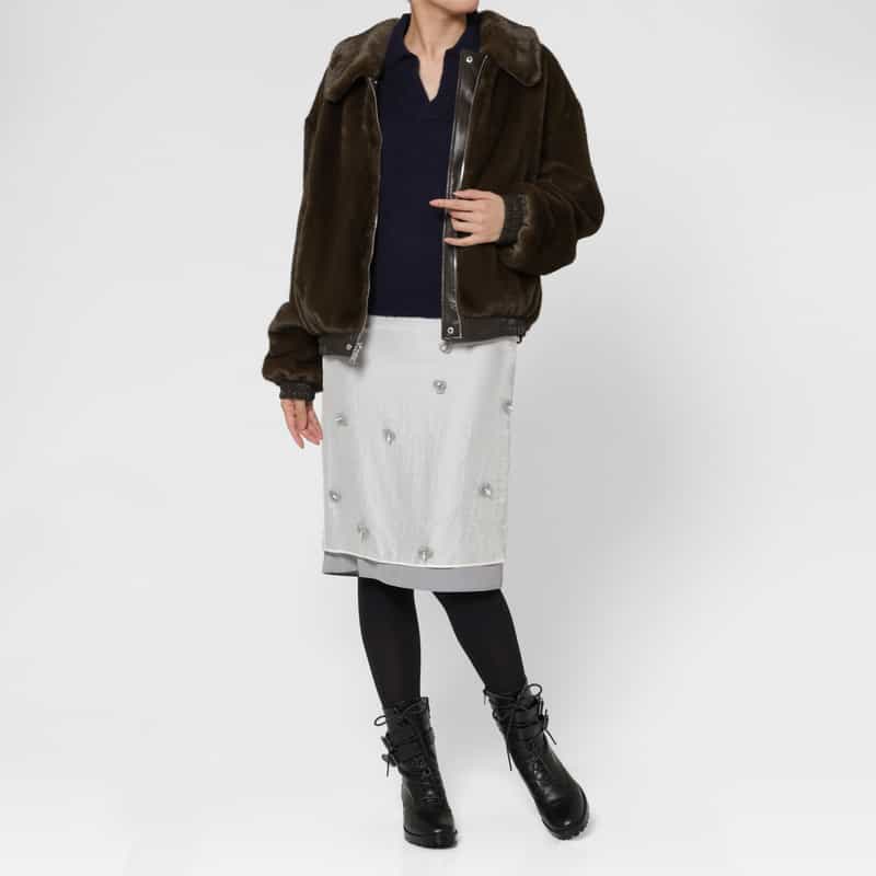ATELIER EDITION ATELIER EDITION ＜アトリエ エディション＞ リバーシブル フェイクファーカラーブルゾン BROWN