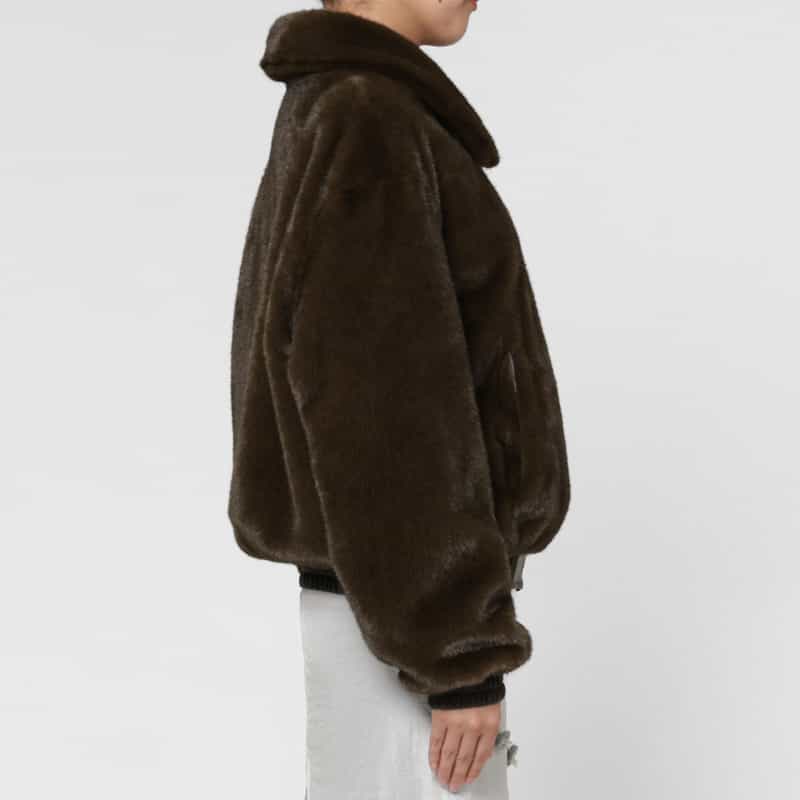 ATELIER EDITION ATELIER EDITION ＜アトリエ エディション＞ リバーシブル フェイクファーカラーブルゾン BROWN
