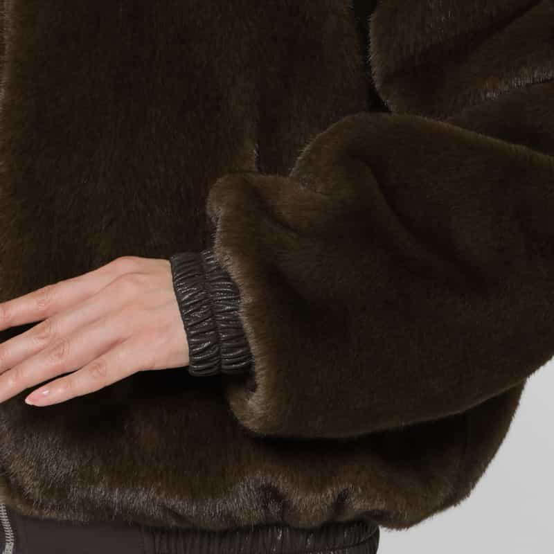 ATELIER EDITION ATELIER EDITION ＜アトリエ エディション＞ リバーシブル フェイクファーカラーブルゾン BROWN