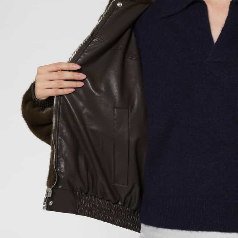 ATELIER EDITION ATELIER EDITION ＜アトリエ エディション＞ リバーシブル フェイクファーカラーブルゾン BROWN