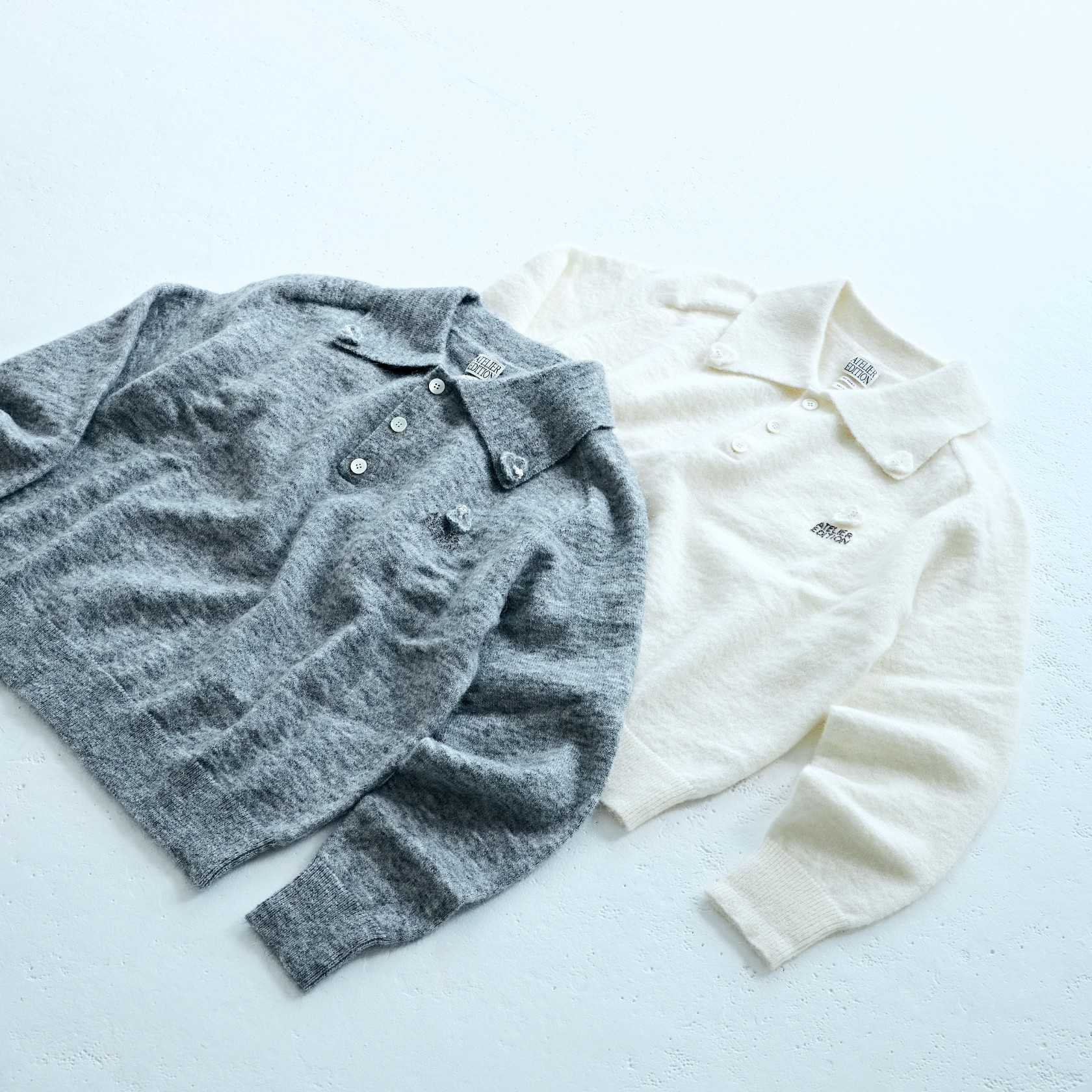 ATELIER EDITION ＜アトリエ エディション＞ バーニーズ　ニューヨーク限定刺繍デザイン ポロニットプルオーバー