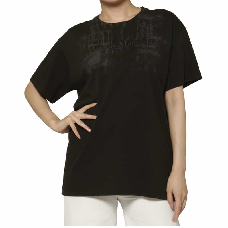 MAISON MARGIELA MAISON MARGIELA ＜メゾンマルジェラ＞ プリントロゴTシャツ BLACK