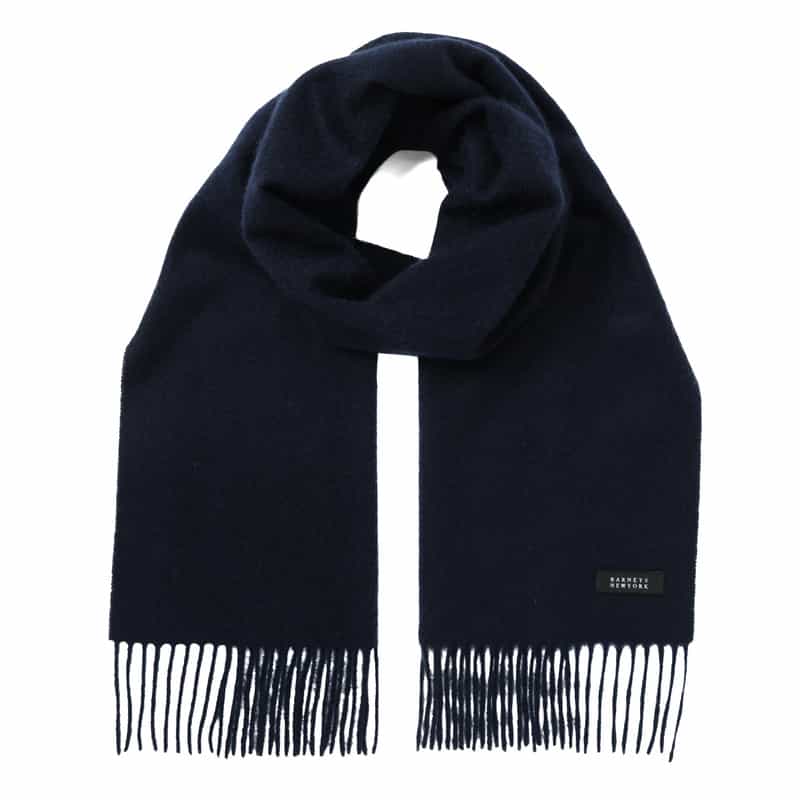 BARNEYS NEW YORK カシミヤ100％ソリッドマフラー（180×30） NAVY