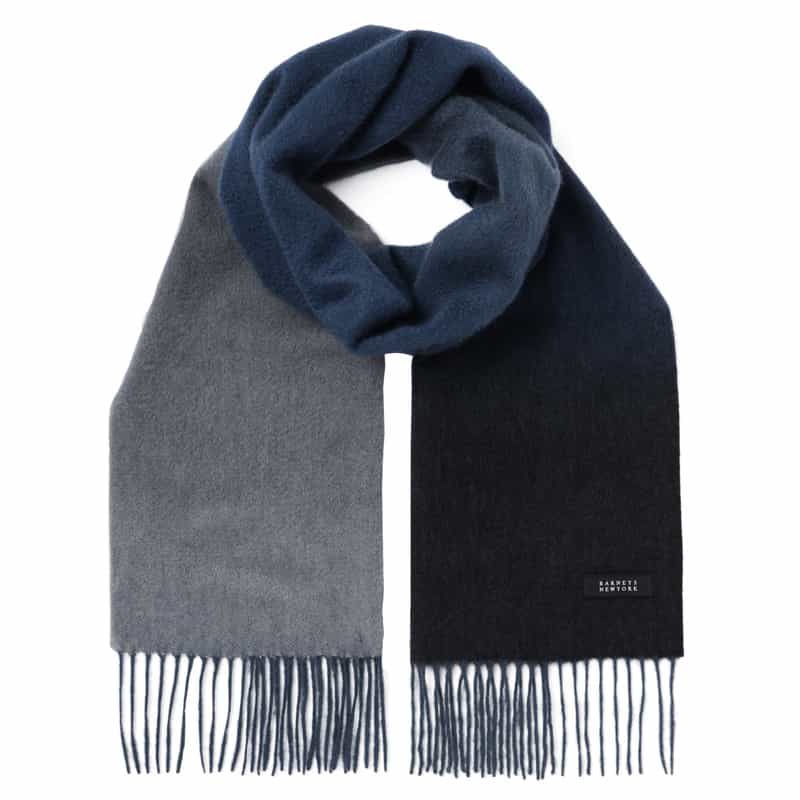 BARNEYS NEW YORK カシミヤ100％グラデーションマフラー（180×30） NAVY