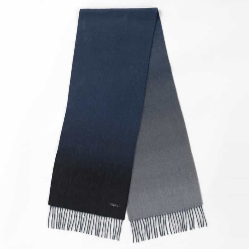 BARNEYS NEW YORK カシミヤ100％グラデーションマフラー（180×30） NAVY