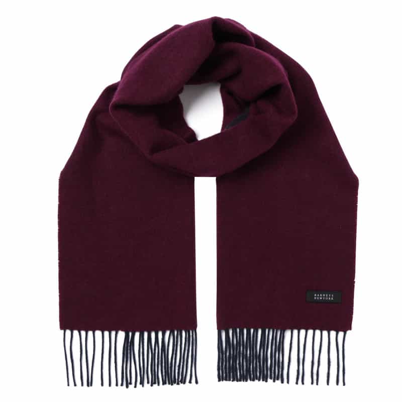 BARNEYS NEW YORK カシミヤ100％リバーシブルマフラー（174×30） WINE