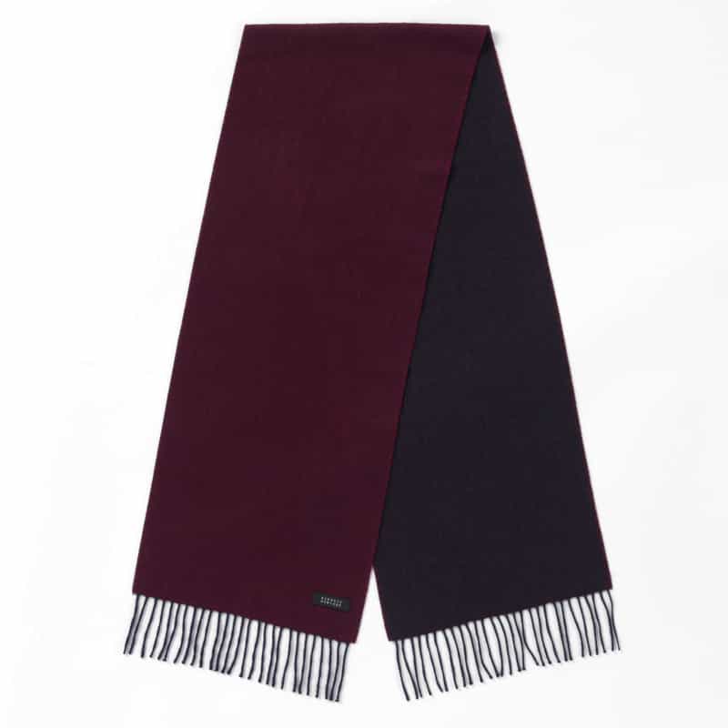 BARNEYS NEW YORK カシミヤ100％リバーシブルマフラー（174×30） WINE