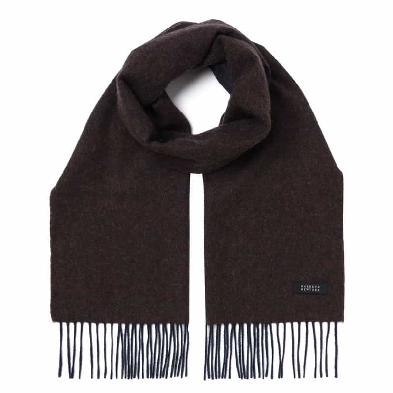 BARNEYS NEW YORK カシミヤ100％リバーシブルマフラー（174×30） BROWN